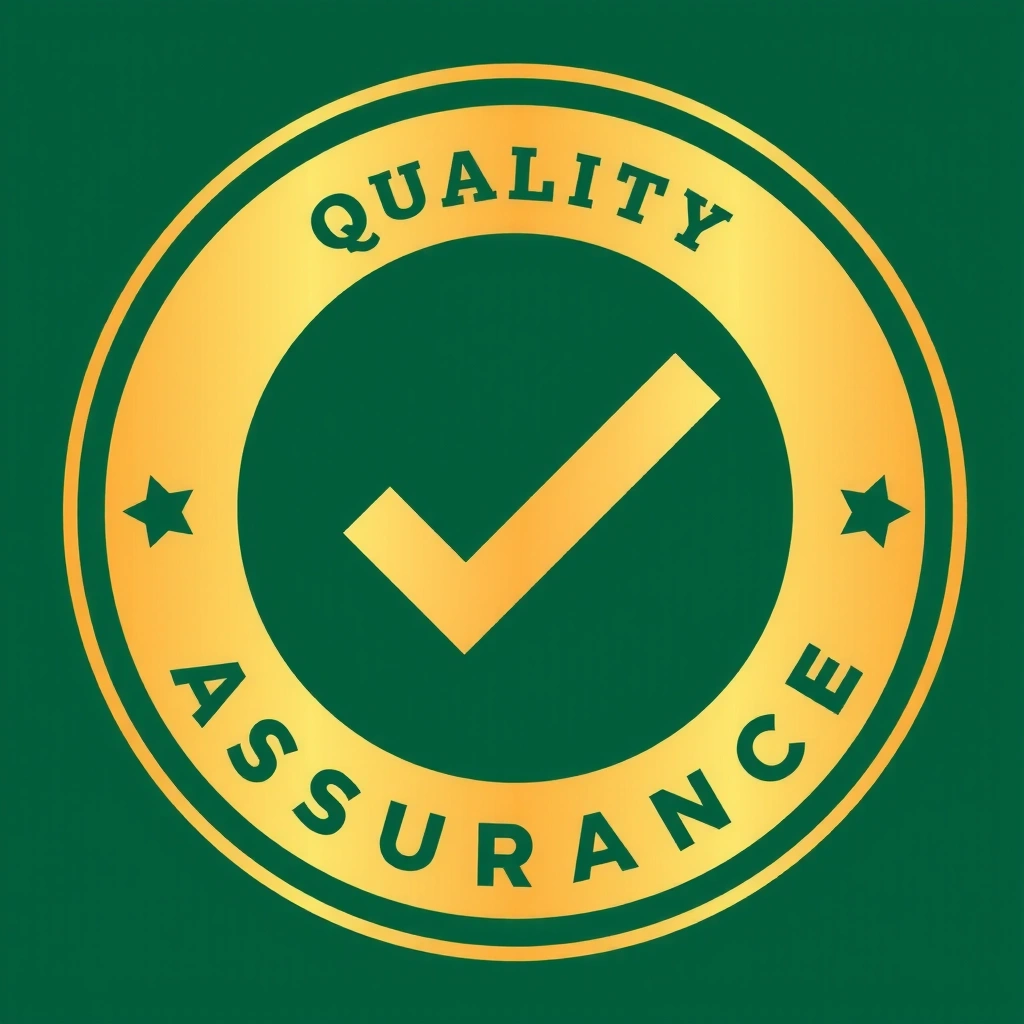 Garantía de calidad con un sello de aprobación o una marca de verificación