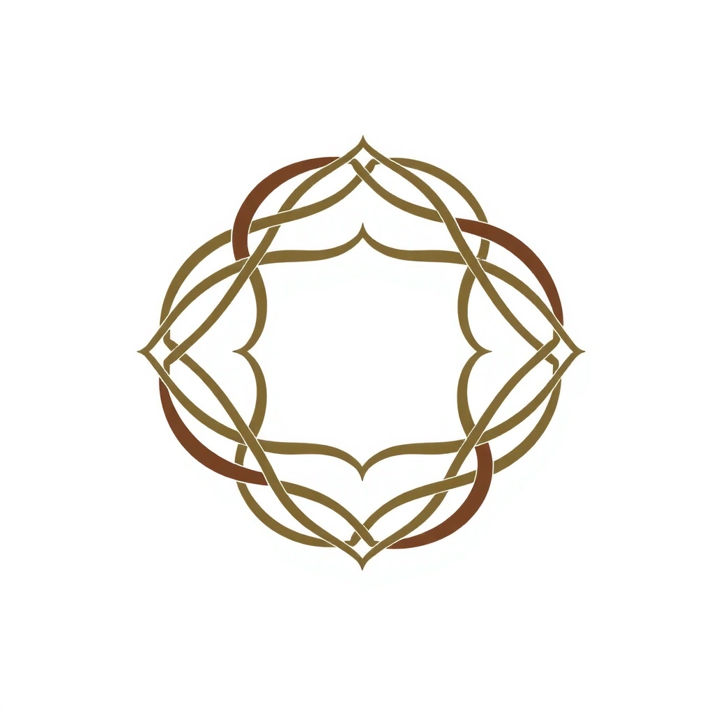 Símbolo de enfoque holístico o armonía, como un círculo entrelazado